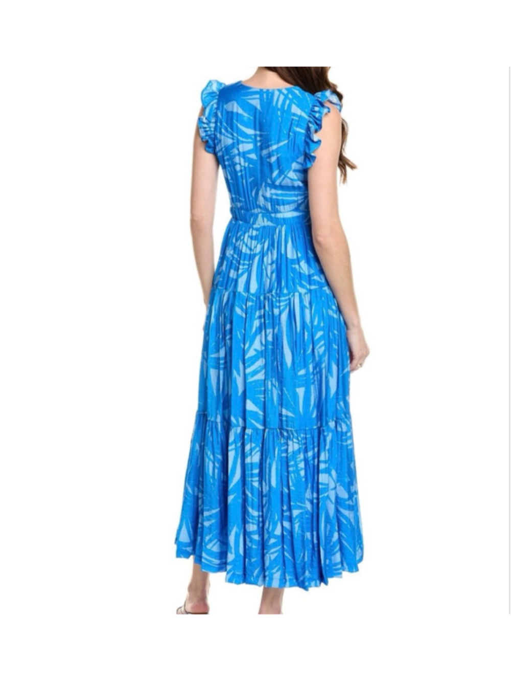 Taylor flutter sleeve tiered maxi dress size 4 - Picture 2 of 11